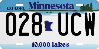 MN license plate 028UCW