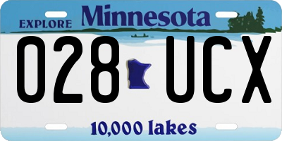 MN license plate 028UCX