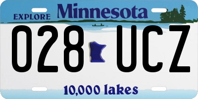 MN license plate 028UCZ