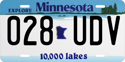 MN license plate 028UDV