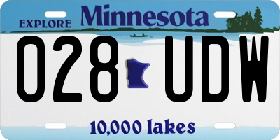 MN license plate 028UDW