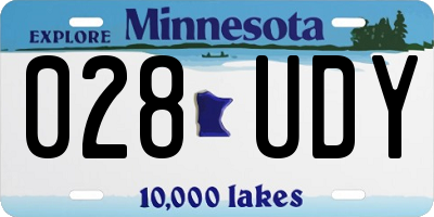 MN license plate 028UDY