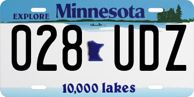 MN license plate 028UDZ