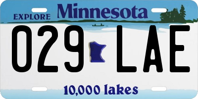 MN license plate 029LAE
