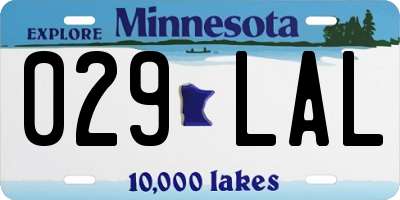 MN license plate 029LAL