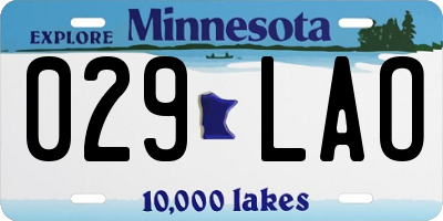 MN license plate 029LAO