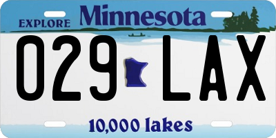 MN license plate 029LAX