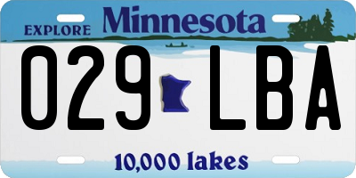 MN license plate 029LBA