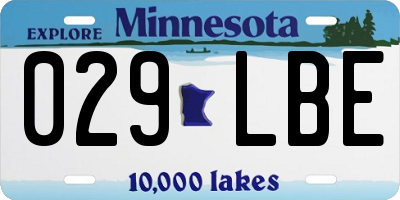 MN license plate 029LBE