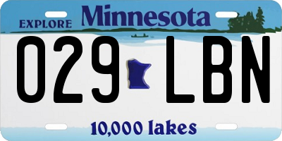 MN license plate 029LBN