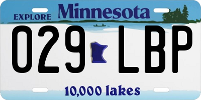 MN license plate 029LBP