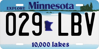 MN license plate 029LBV