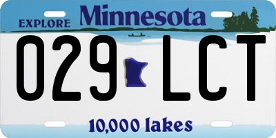 MN license plate 029LCT