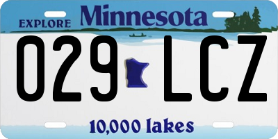 MN license plate 029LCZ