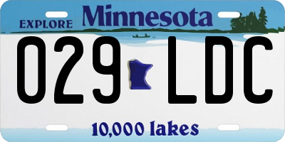 MN license plate 029LDC