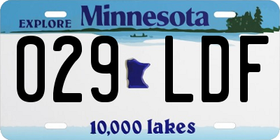 MN license plate 029LDF