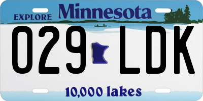 MN license plate 029LDK