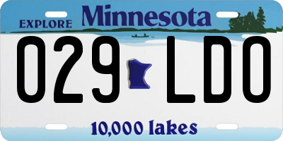 MN license plate 029LDO