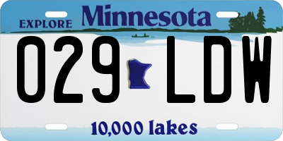 MN license plate 029LDW