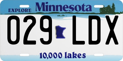 MN license plate 029LDX