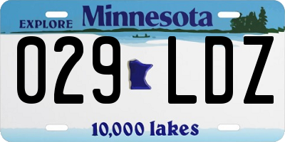 MN license plate 029LDZ