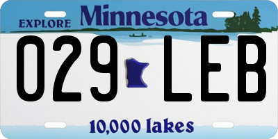 MN license plate 029LEB