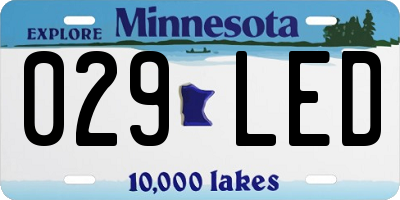 MN license plate 029LED