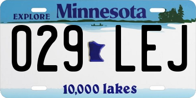 MN license plate 029LEJ