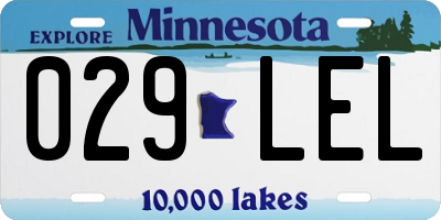 MN license plate 029LEL