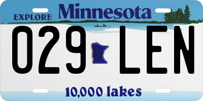 MN license plate 029LEN