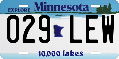 MN license plate 029LEW