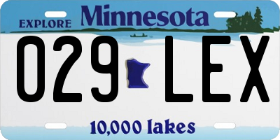 MN license plate 029LEX