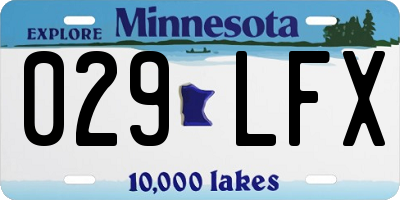 MN license plate 029LFX