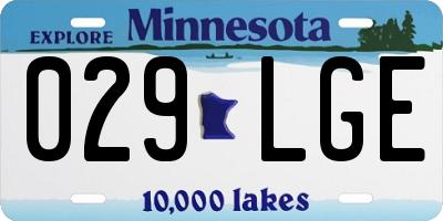 MN license plate 029LGE