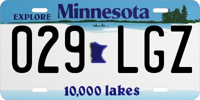 MN license plate 029LGZ