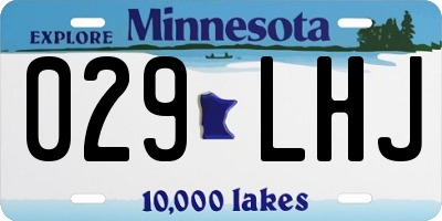 MN license plate 029LHJ