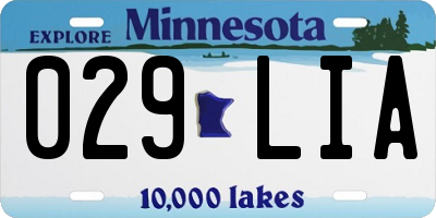 MN license plate 029LIA
