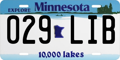 MN license plate 029LIB