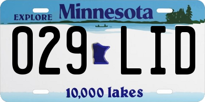 MN license plate 029LID