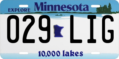 MN license plate 029LIG