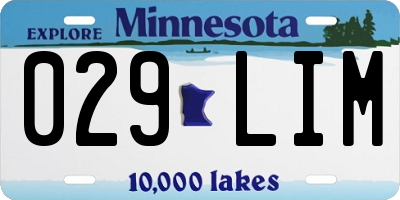 MN license plate 029LIM