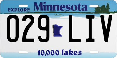 MN license plate 029LIV
