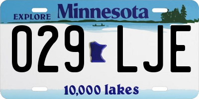 MN license plate 029LJE