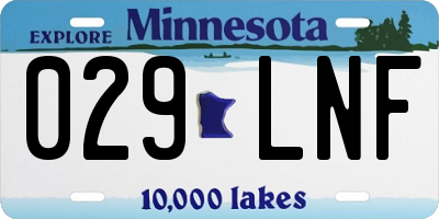 MN license plate 029LNF
