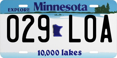 MN license plate 029LOA
