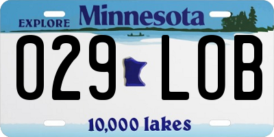 MN license plate 029LOB