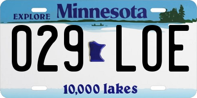 MN license plate 029LOE