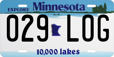 MN license plate 029LOG