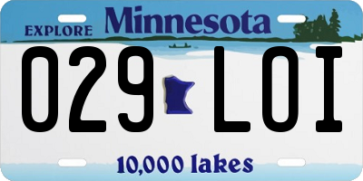 MN license plate 029LOI