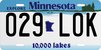 MN license plate 029LOK